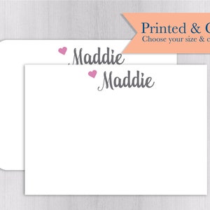 Name Note Cards without Envelopes - 24pk | Personalized Flat Note Cards without Envelopes  | NC-015