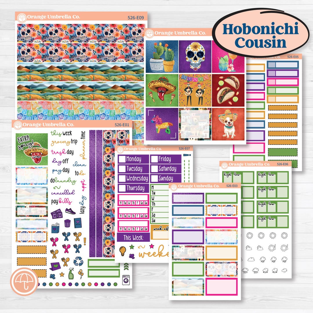 Cinco De Mayo Kit | Hobonichi Cousin Weekly & Daily Planner Kit ...