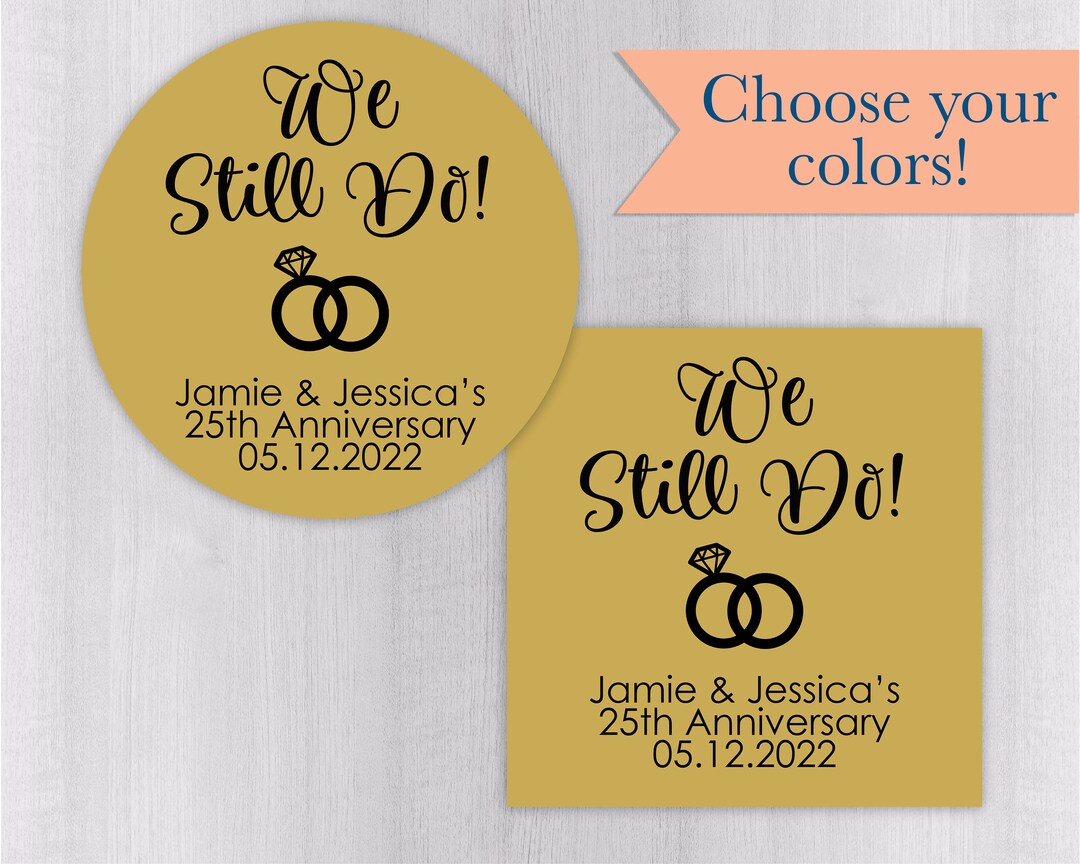 We Still Do Personalized Vow Renewal Stickers Color Etsy