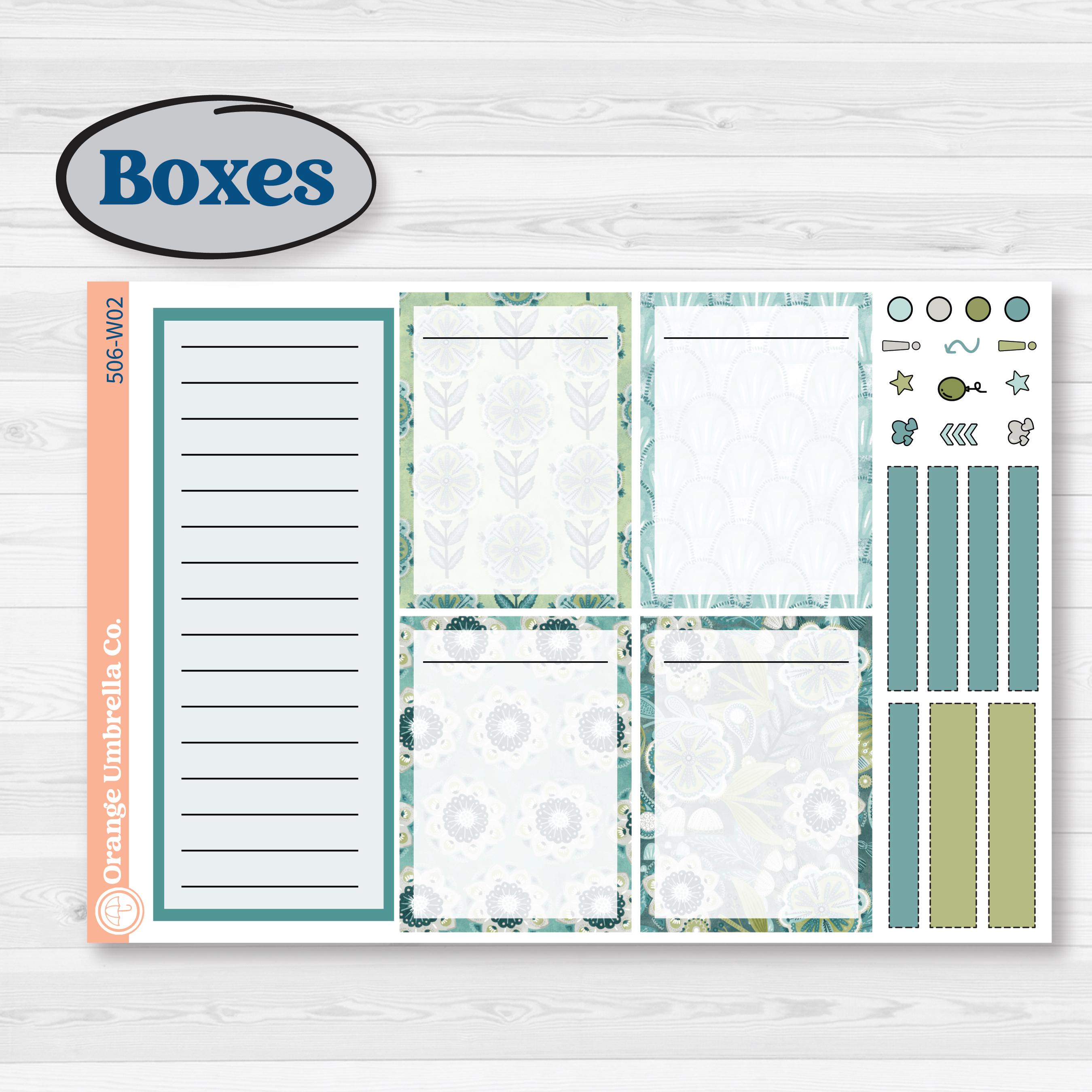 Soft Blue Florals Kit | Laurel Denise Scout Large Planner Kit Stickers ...