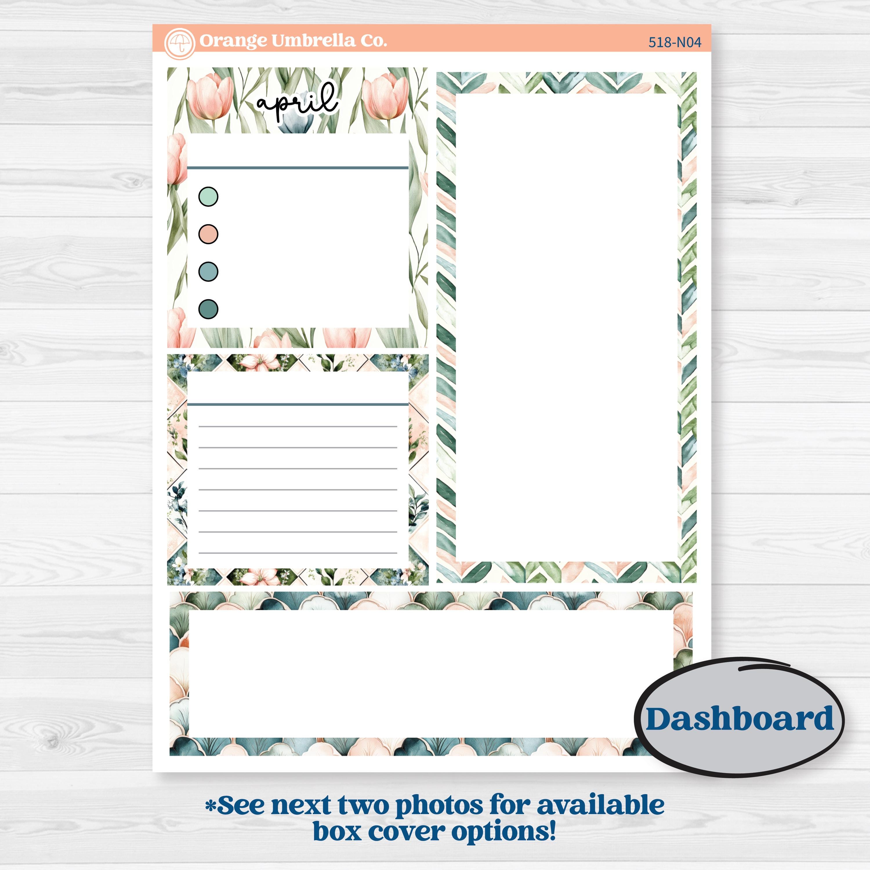 Spring Floral Kit | 7x9 Erin Condren Life Planner Monthly & Dashboard ...