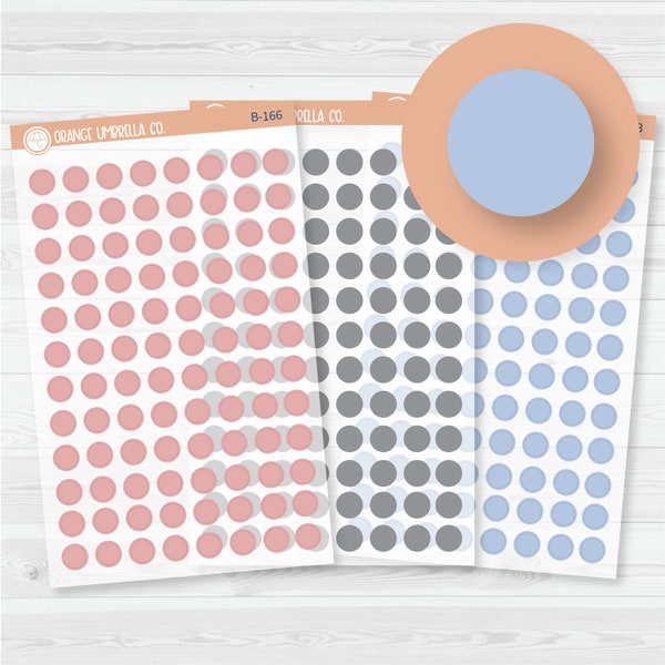 Dot Planner Stickers - 6mm Mini Circle - Choose Your Color | Clear Matte | B-158-CM to B-205-CM