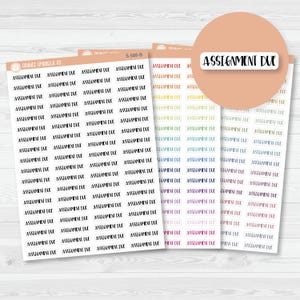 Assignment Due Script Planner Stickers | F1 | S-588