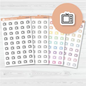 TV Icon / Movie Night Planner Stickers and Labels | I-165