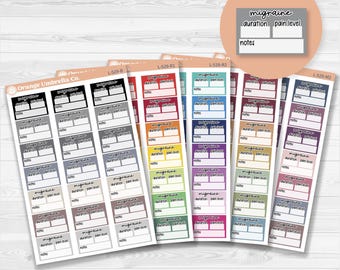 Migraine Tracker Half Box | Health & Wellness Planner Sticker | L-529