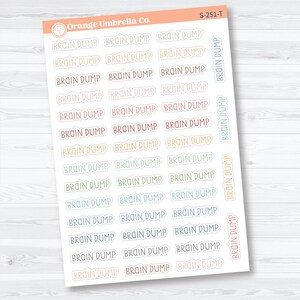Brain Dump Planner Script Stickers | Planner Script Stickers | S-251 Tranquility