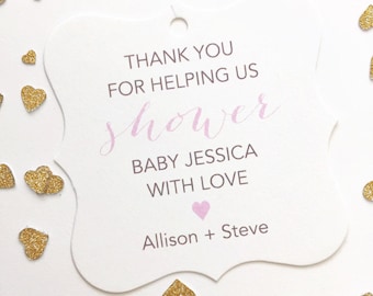 Thanks for Helping Us Shower Tags, Baby Shower Favor Tags, Baby Shower Hang Tags  (FS-079)