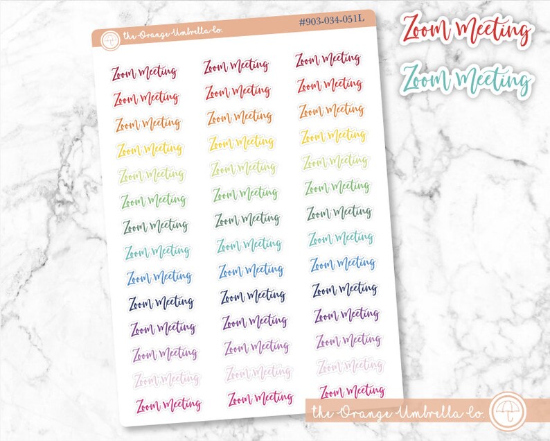 Zoom Meeting Planner Stickers Script Zoom Meeting Etsy