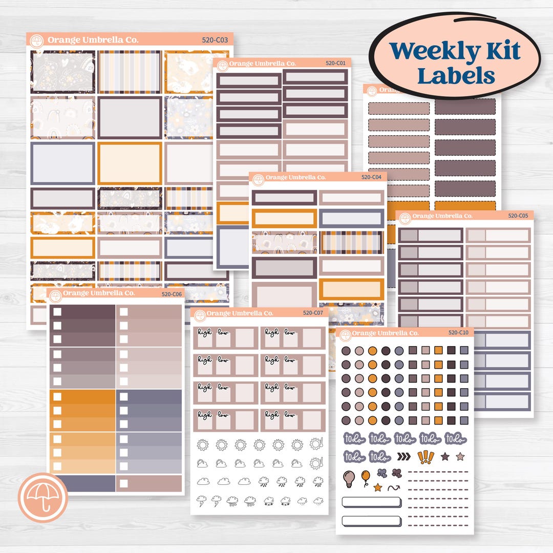 Playful Easter Bunnies | Weekly Add-on Labels Planner Kit Stickers ...