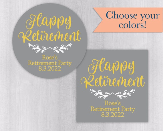Happy Retirement Stickers Retirement Party Favor Labels | Etsy
