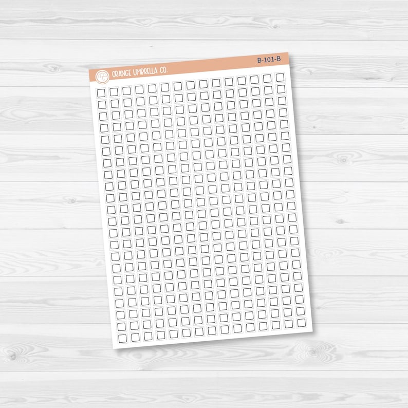 Checkbox - Individual Single Color Coding Planner Stickers | Square | B-101