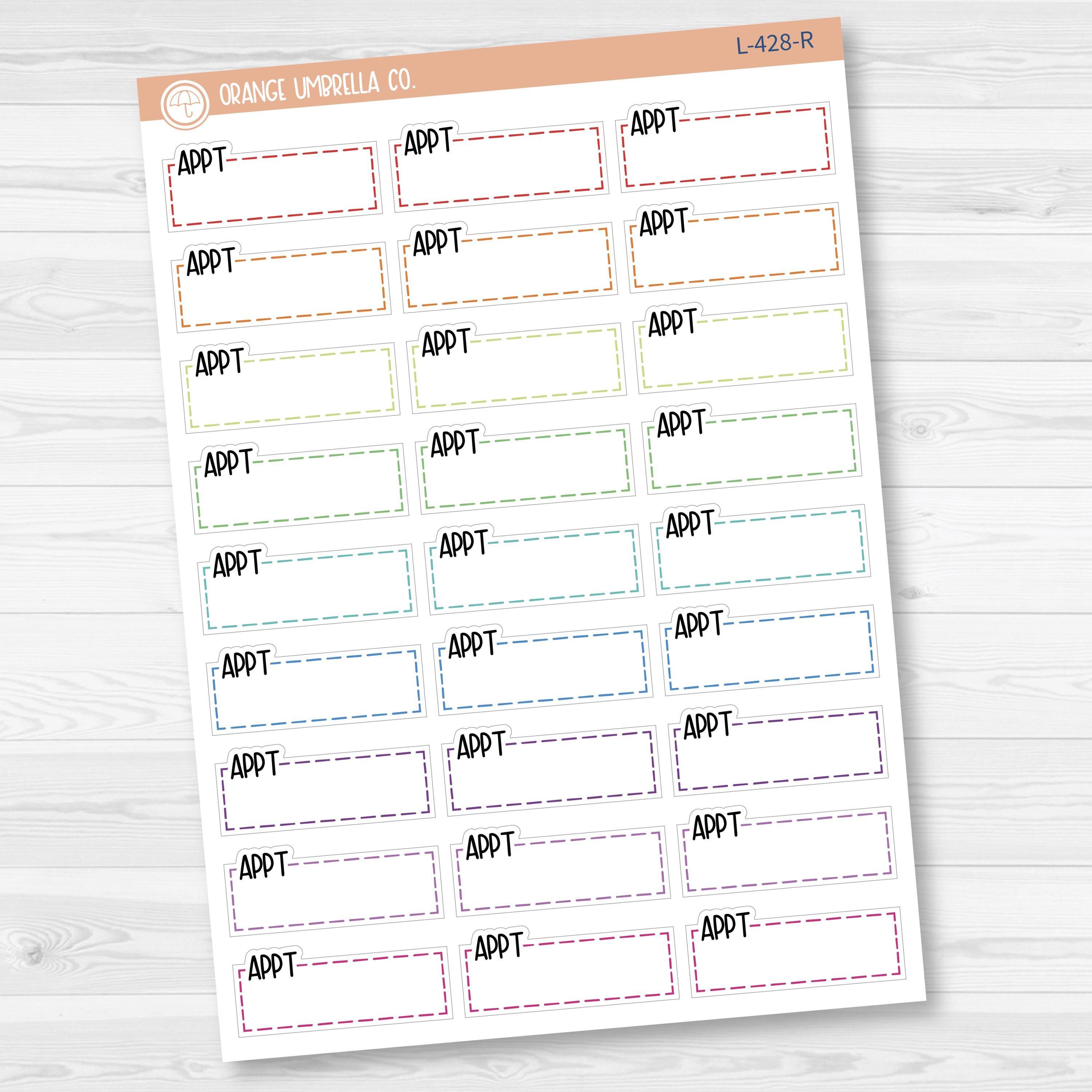 Appt Stitched Quarter Box Planner Stickers | L-428 - Etsy