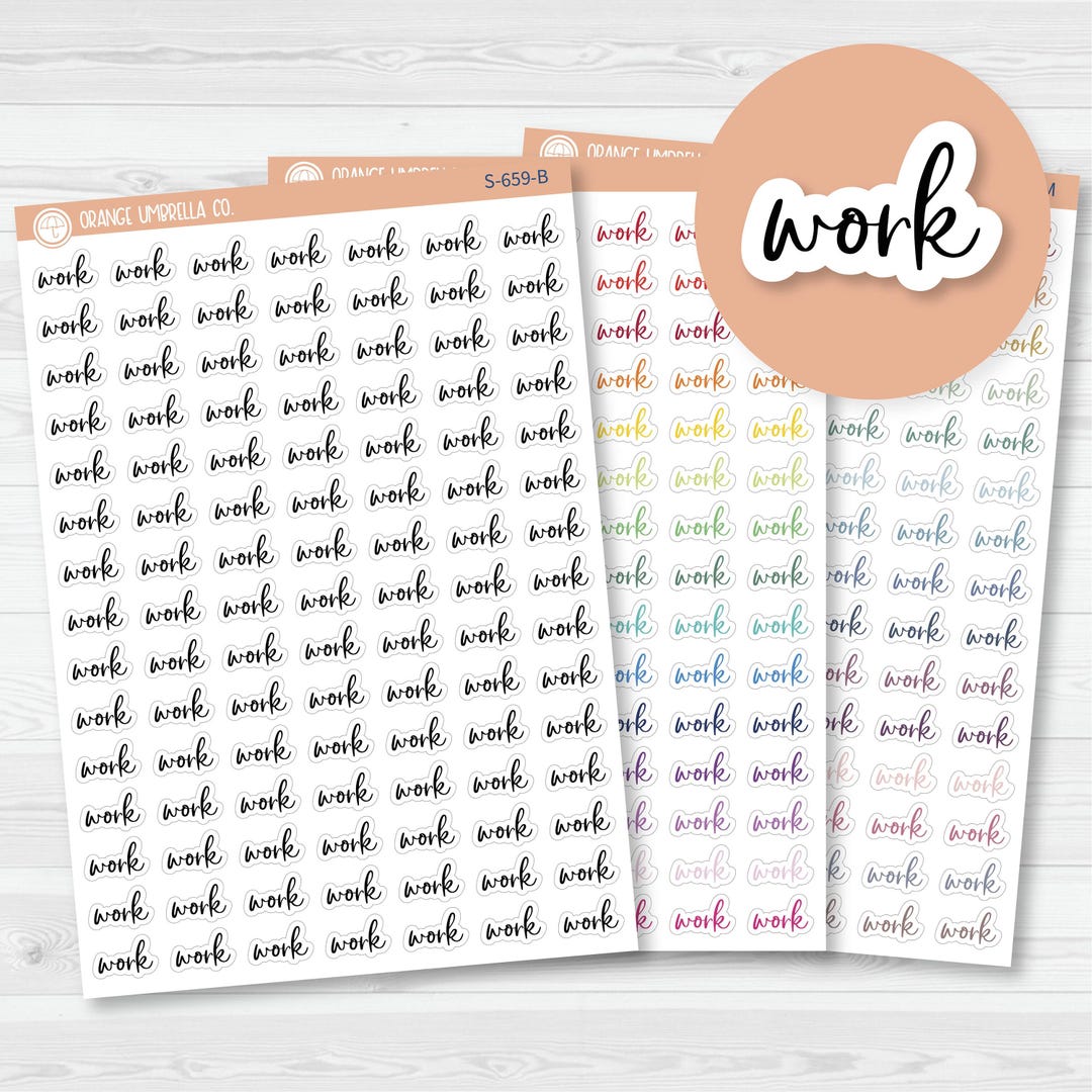 Work Script Planner Stickers | S-659 - Etsy