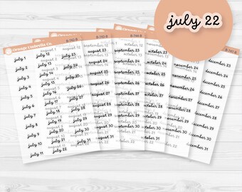 CLEARANCE | Dates of the Month Planner Stickers and Labels | F16 Script Clear Matte | B-742-747-BCM