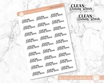 Clean Dining Room Script Planner Stickers | FC10 | T-237-B