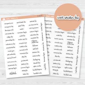 US Holiday - Mini Script Planner Stickers | F16 | S-545