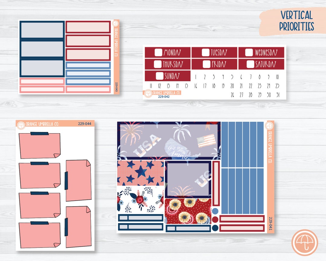 CLEARANCE Plum Vertical Priorities Planner Kit Stickers We Remember 229 ...