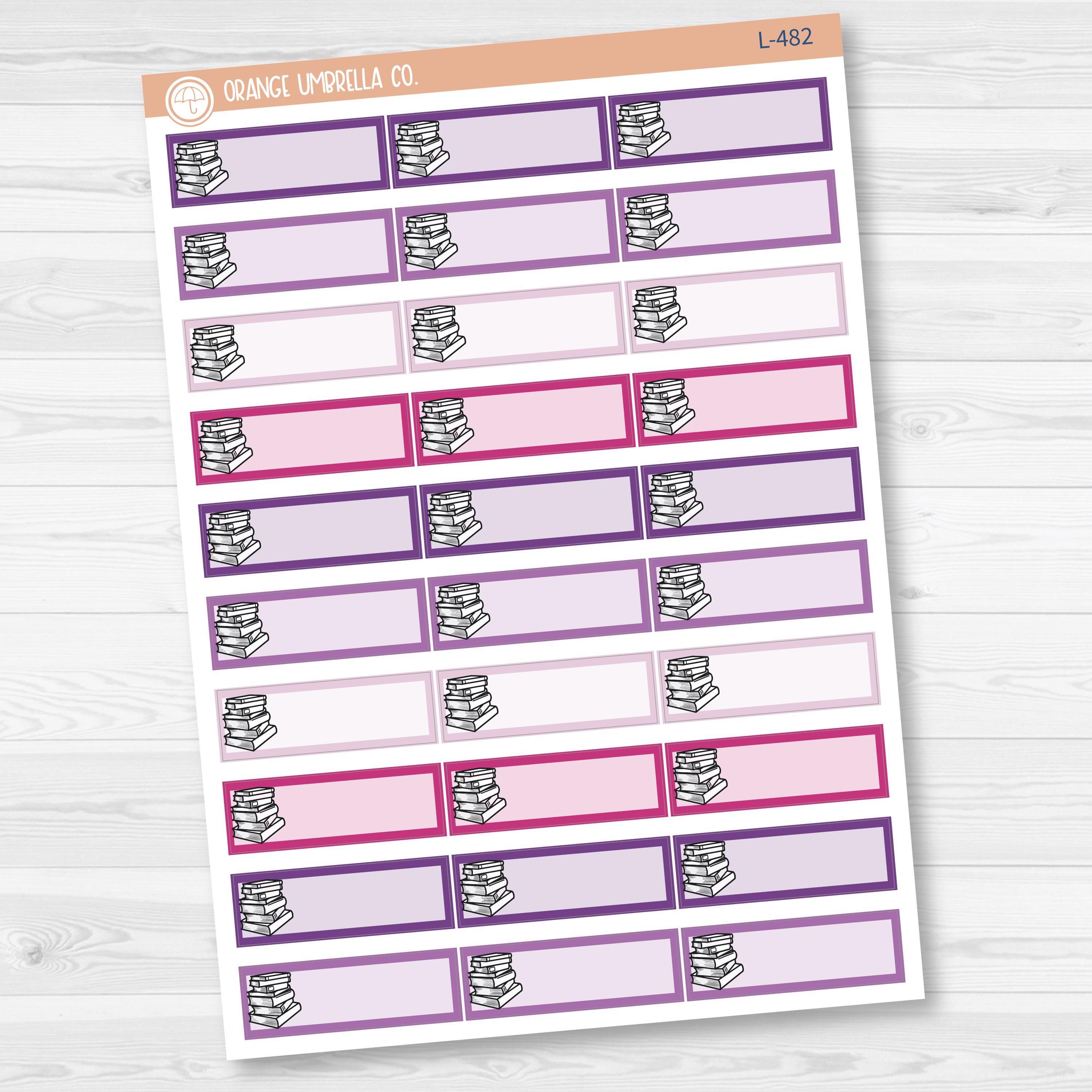 Book Stack / Reading Tracker Color Label & Icon Planner Stickers | L ...