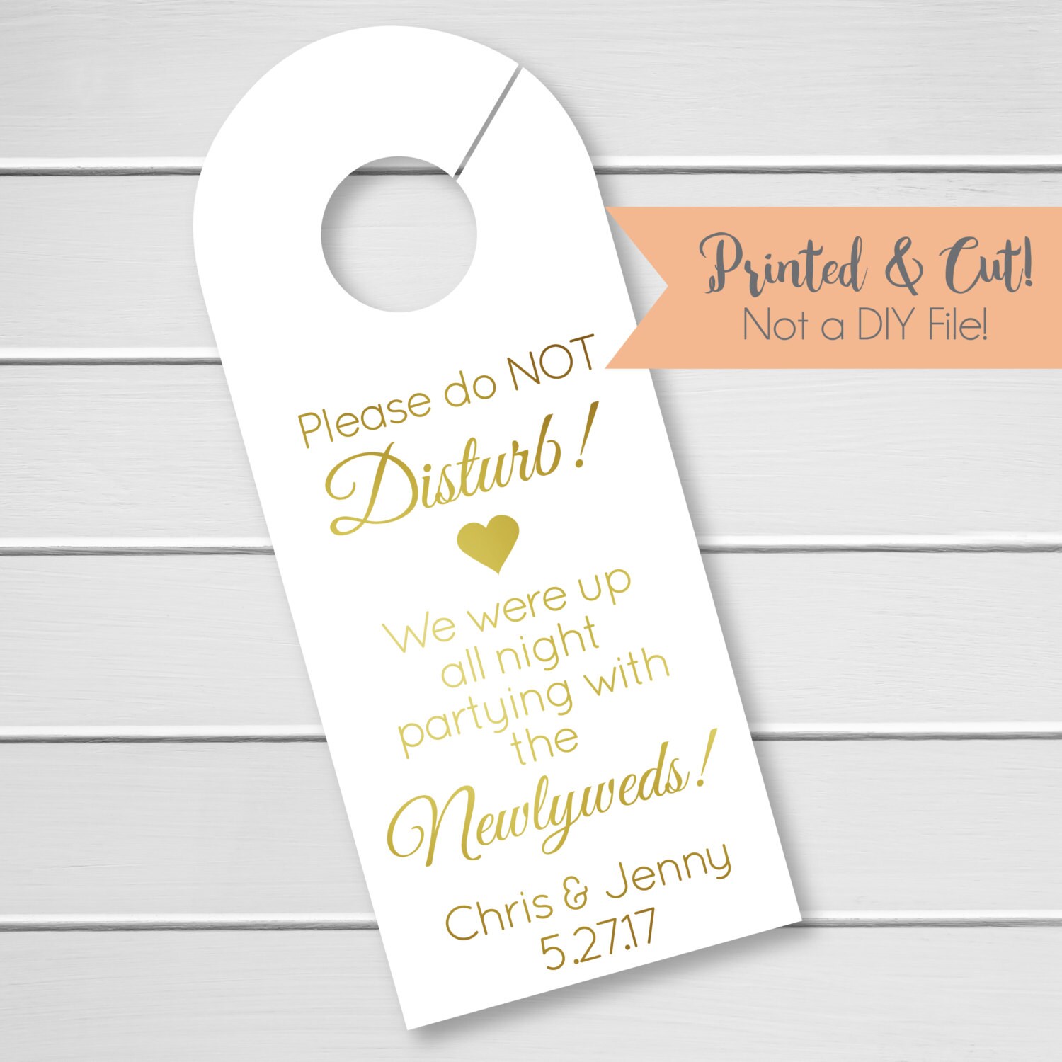 Foiled Wedding Door Hangers Custom Hotel Door Hangers Etsy