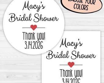 Bridal Shower Favor Stickers | Bridal Shower Stickers | Bridal Shower Wedding Labels | 006-WH
