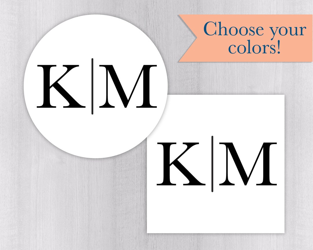 Duogram Initials Stickers, Wedding Favor Sticker, Wedding Stickers ...