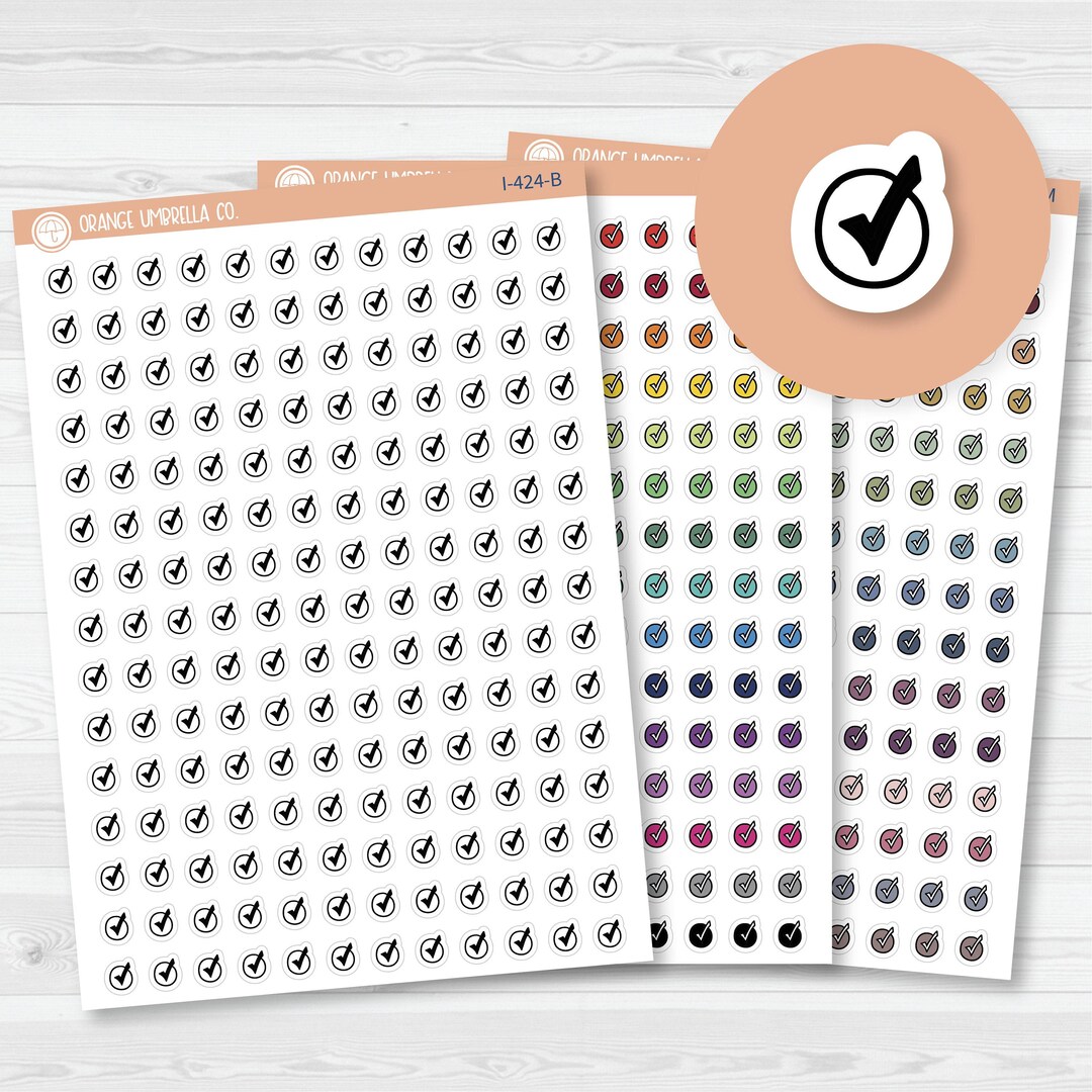 Checkmark Icon Planner Stickers | to Do Lists Icons | I-424 - Etsy