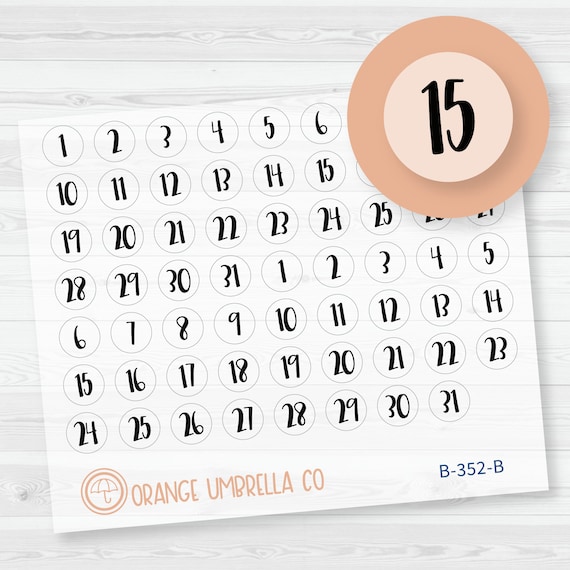 In Numbers What's The Date Today Please Circle Date Dot