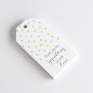 Baby Boy Sprinkle Tags, Custom Sprinkle Favor Tags, Thank you for Sprinkling us with Love, Sprinkle Themed Favor Tags  (MLT-115)