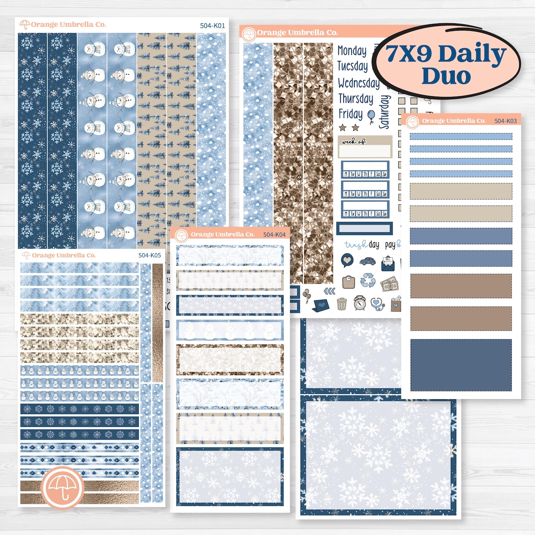 Nostalgic Frosty Winter Kit | 7x9 Erin Condren Daily Duo Planner Kit ...