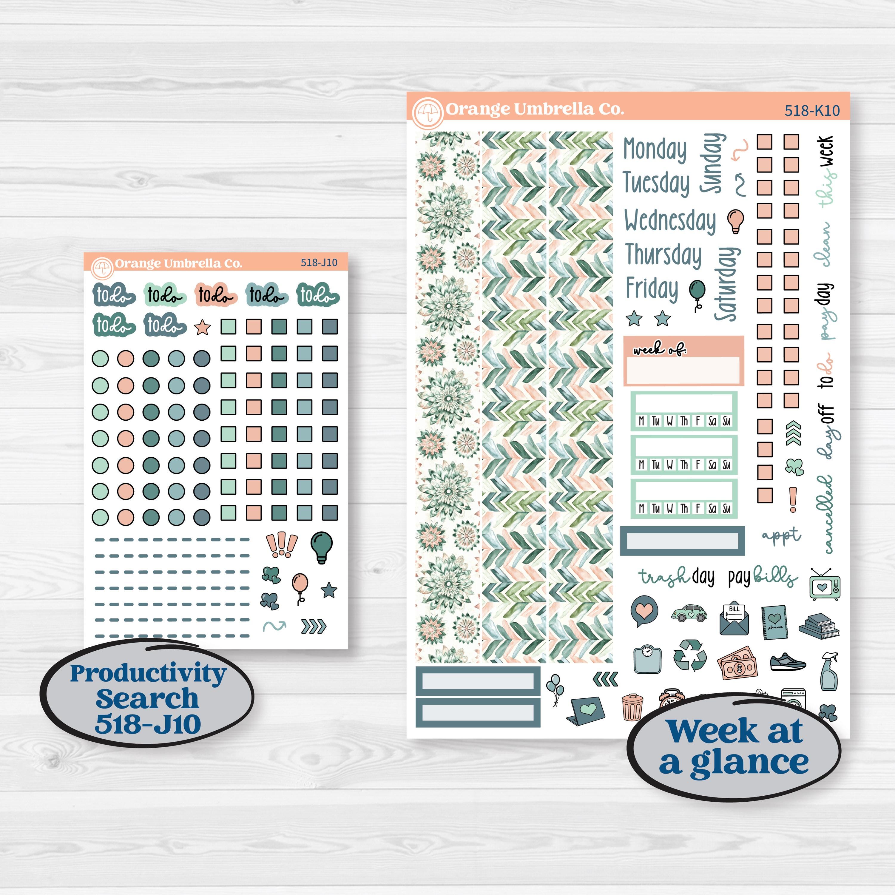 Spring Floral Kit | 7x9 Erin Condren Daily Duo Planner Stickers ...
