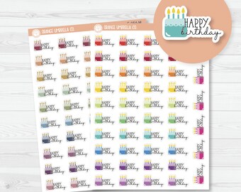 Happy Birthday Icon Script Planner Stickers | FC11 | E-054