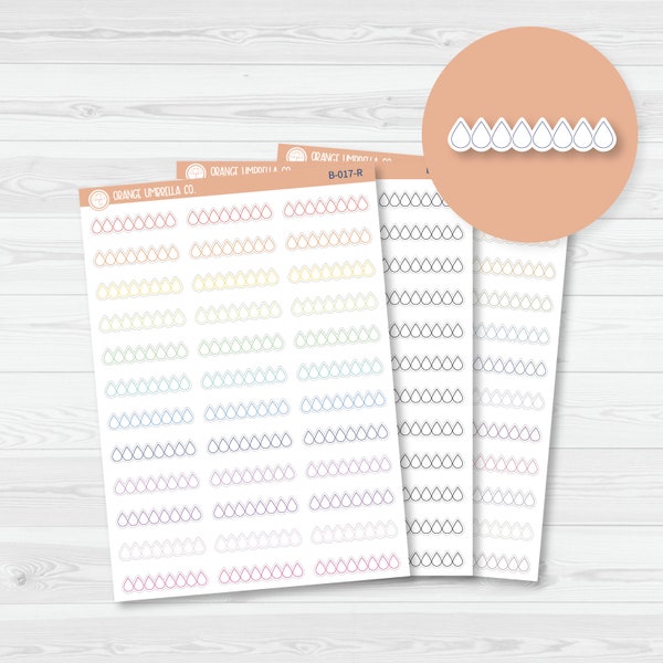 Water Droplet Tracker Planner Stickers | B-017