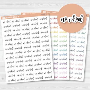 No School Script Planner Stickers | F7 | S-621