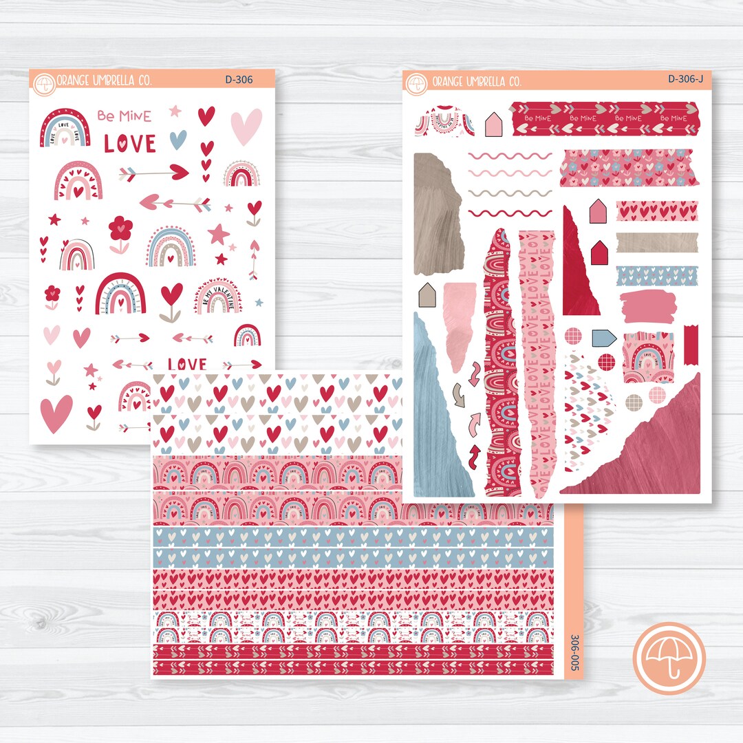 Lovestruck Valentine's Day Kit Deco Journaling Planner Stickers D306