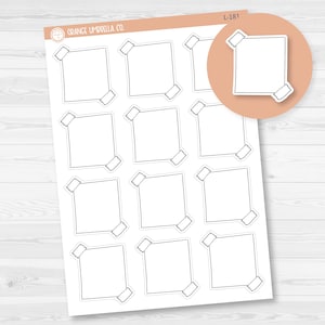 Doodle Taped Sticky Note Planner Stickers, Sticky Note Labels, Color Print Planning Sticky Note Stickers (L-181)