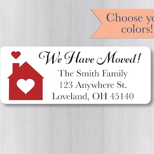 We Have Moved Return Address Labels, Return Address Stickers, Holiday Address Stickers (#349-WH)