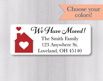 We Have Moved Return Address Labels, Return Address Stickers, Holiday Address Stickers (#349-WH)