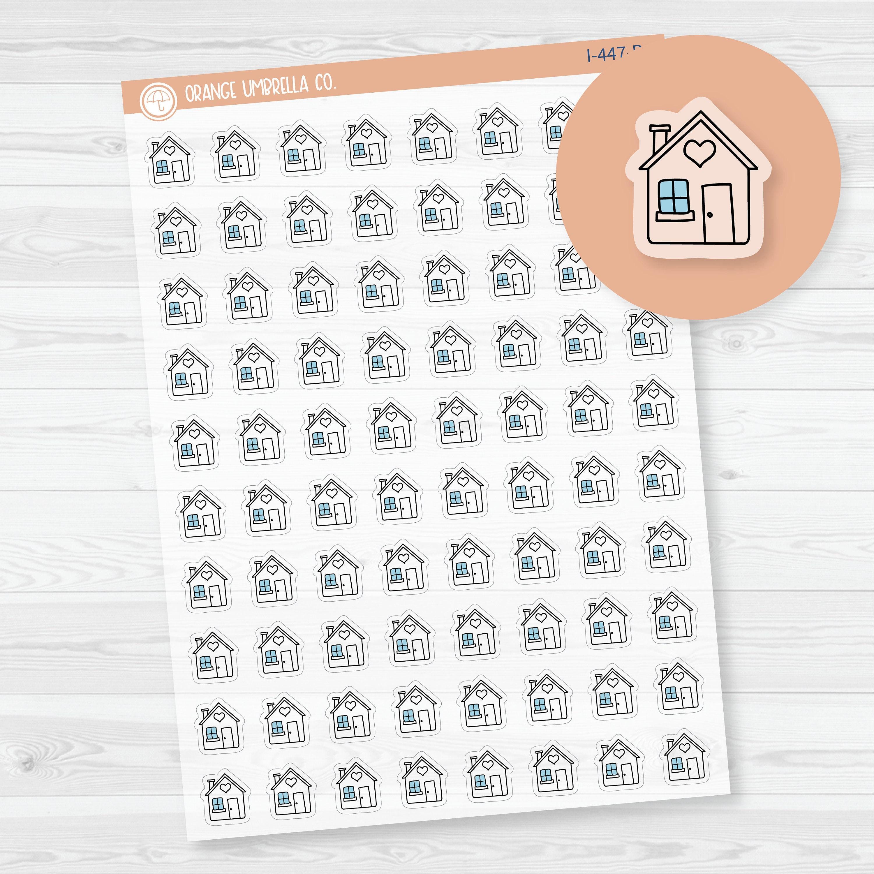 Room Rent Sticker Pay Rent or Mortgage Icons | Hand Doodled Clean House Planner Stickers ...