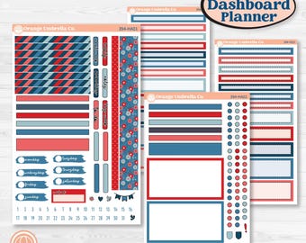 Independence Day | Erin Condren 7x9 Weekly Dashboard Planner Kit Stickers | Freedom | KIT-394-HA