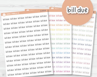 Bill Due Julie's Plans Script Planner Stickers and Labels | JF | S-475