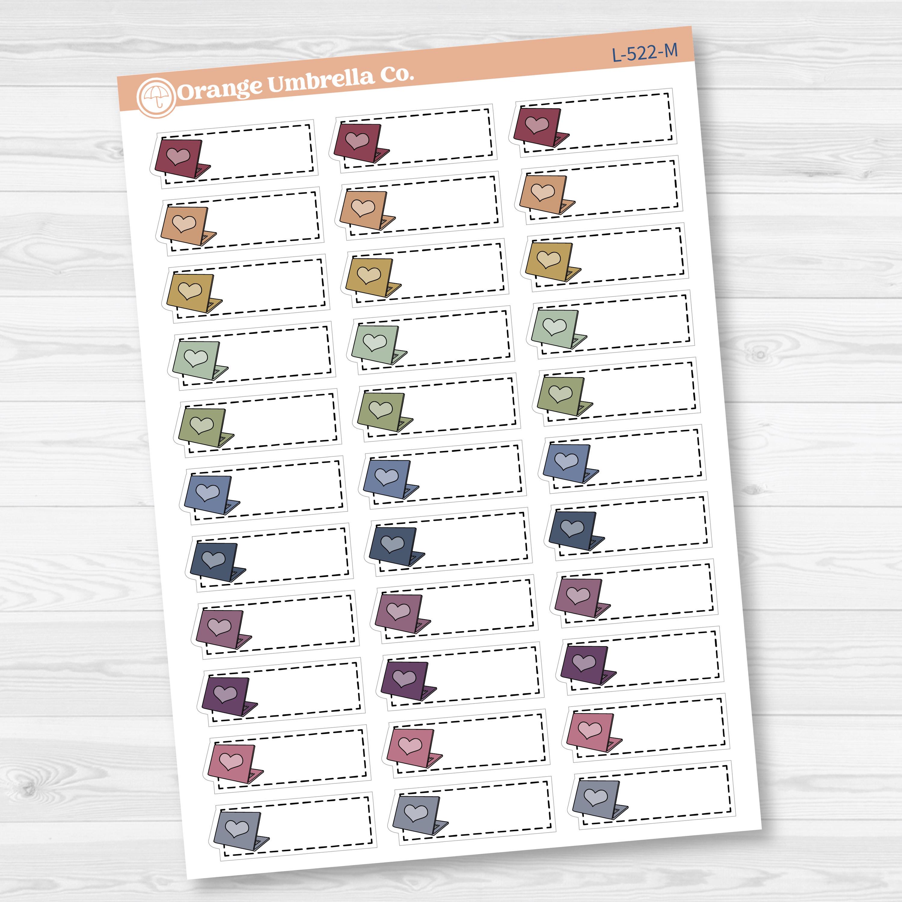 Computer Work Stitched Labels Planner Stickers | L-522 - Etsy