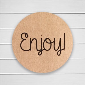 Enjoy Stickers, Etsy Packaging, Kraft Stickers, Wedding Favor Stickers, Enjoy Labels (#139-KR)