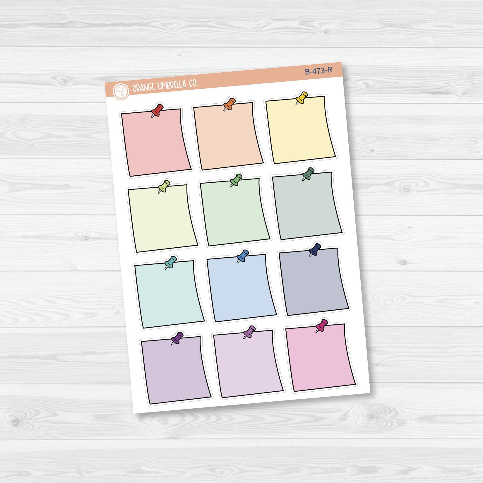 Push Pin Sticky Notes Icon Planner Stickers | B-473 - Etsy