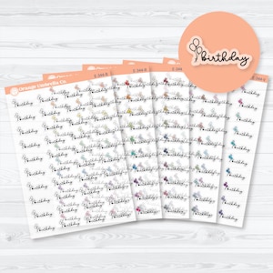 Birthday Event Label | Clear Matte Hand Doodled Planner Stickers | E-344-CM