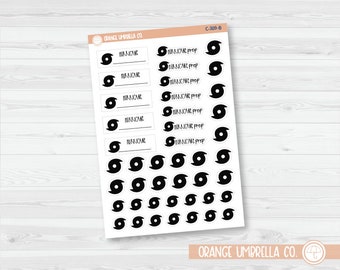 Hurricane Icon and Label Tracker Planner Stickers | C-309-B