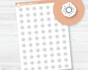 Sunny Weather - Micro Icon Planner Stickers |Outline | I-078-B