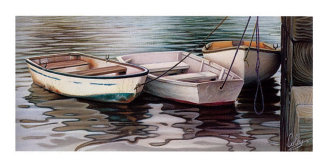 The KEAG Signed Limited Edition Lithograph 360 Boats in South Thomaston, Maine Etsy