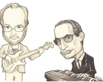 Steely Dan caricature, signed print