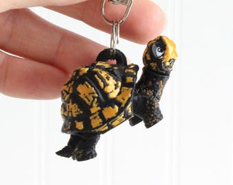 Box Turtle Keychain - 3D Printed Animal Bag Charm