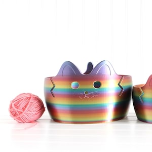 Cat Yarn Bowl, Knitting Bowl, Crochet Yarn Holder, 3d Print